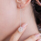 Meluxe platinum earrings for women, PT950 platinum lucky brand ear wire, birthday gift for girlfriend, wife, about 2g
