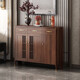 Yi [Marke] Neues chinesisches Holzschuhschrank mit großer Kapazität gleicher Art Partitionspeicherschrank Wohnzimmerschrank Schwarz Länge 1050 Breite 340 Höhe 1010 Granular Board Gummi Holz Selbstinstallation