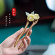 Mengjunchen green sandalwood handmade tassel U-shaped hairpin elegant ancient style cool hairpin female new Chinese style hair accessories advanced updo handmade hairpin beautiful as jade