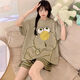 Langsha Pajamas Summer Ladies Suit de grande taille Suit à manches courtes Summer 2025 Nouveaux vêtements décontractés à la maison lâche en deux pièces 693 Black Smiley Face M-Size [80-95Jin [Jin est égal à 0,5 kg]] Taille moyenne