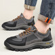 Genuine leather men's shoes spring new outdoor hiking hiking shoes breathable men's casual dad shoes comfortable sports shoes men B9880 gray 42