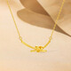 Saturday Blessing Yellow 18K Gold Necklace Women's Gold Smile Bow Link Birthday Gift C0616241 40+5cm