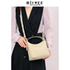 Dadong French niche chain underarm bag 2025 new soft leather simple commuting handbag single shoulder bucket bag Oak gray