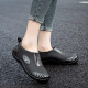 Fashionable Japanese rain boots for women, short rain boots for outdoor work, waterproof non-slip shoes, rubber shoes, flat-soled pull-on shoes, purple 36