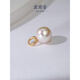 Chinese Valentine's Day gift for girlfriend, an artistic young woman, 18K gold freshwater pearl pendant, single white round natural 18K gold 10-11mm