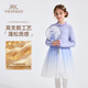 YEEHOO children's dress girls spring long-sleeved skirt gradient gauze skirt tutu skirt sweet girl new Chinese style skirt children's clothing Jinxiu new Chinese style-dress 120