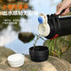 SZTAA Insulated Kettle Cup Large Capacity 316L Stainless Steel Outdoor Travel Kettle Warm Kettle Portable Car Travel Insulated Kettle Black 2000ML (Strap + Long Tea Divider + Handle) Upgraded Antibacterial 316L Liner丨Cup Lid Can Drink Water