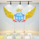 Eloquence Classroom Layout Decoración Decoración de host Stage Culture Kindergarten Area Performance Area Huanchuang Background Cloth 15865 Shining Star Anchor Big Red Gold Mirror Sky Blue 2 mm Acrylic Big