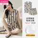 Modal vest with chest pad for women pajamas for women for summer pure cotton thin summer striped sleeveless home clothing set can be worn outside large size chest pad for women vest set-F9859 XL women recommended 120-130Jin [Jin equals 0.5 kg]
