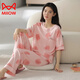 Catman (Miiow) pijama para mujeres en verano algodón puro pantalones de manga corta algodón delgado verano para mujeres ropa de ropa para mujeres traje de primavera y otoño yzt9712 imagen principal corta. mangas largas. Pantalones M 80-100Jin [Jin equivale a 0.5 kg]
