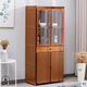 Kitchen cupboard multi-layer storage household storage cabinet simple kitchen cabinet solid bamboo wood economical microwave oven cabinet original color height 16859 draw diamond mesh replacement 4 doors