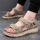 
Qingchu brand thick-soled sandals men's 2025 summer new fashion sports and casual beach shoes for men's non-slip sandals HHS9230 green 38 standard leather shoes size