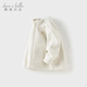 DAVE&BELLA polar fleece children's jacket casual boys' tops fashionable baby clothes girls outerwear autumn and winter new children's clothing off-white DB4237540-D 120 cm (recommended height 110-120cm)