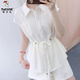 
Woodpecker Fashion Set Women's 2025 Summer Fashion Casual Korean Style Shirt Shorts Two-Piece Pants Set Sky Blue Two-Piece 2XL Recommended 121-135Jin [Jin equals 0.5 kg]
