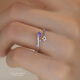 Su Shiliu light luxury purple star ring for women 925 silver niche versatile index finger ring adjustable birthday gift for women purple little star wish ring