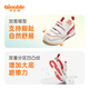 Chaussures pour tout-petits de Ginoble pour enfants Spring and Automne Soft Sole de 1 à 5 ans Chaussures fonctionnelles pour les chaussures pour hommes et filles GW1289A / GW1290A Blanc / rouge / gris foncé 25,5 160 mm Convient pour la longueur du pied 156-165 mm