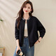 
ROMON (ROMON) jacket for women baseball uniform 2025 spring and autumn new style this year's popular small jacket top short space cotton black M