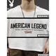 Playboy; PLAYBOY2025 white new short-sleeved T-shirt for men loose fashion brand summer pure cotton half-sleeved American ins heavy men's T-shirt HST1518 white 2XL weight 160-180Jin [Jin equals 0.5 kg]
