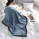 Sleep blanket winter student nap blanket office single small blanket flannel air conditioning quilt nap cover leg sofa W sapphire blue thickened 560g 100cmX150cm