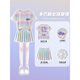 FIDQIOG Girls Summer Summer Schnelltrocknen Sportanzug Ice Seide Kurzärärmelte Tennis Badminton Traininganzug 9889 Baumwoll-T-Shirt + 4352 Farbe 120 cm