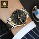 Schweizer authentisch zertifizierter Code Vollautomatischer mechanischer Herren Uhr Waterdes leuchtend trendy und vielseitige Herrenbeobachtung Steel Belt-6630 Herren Uhren-Gold-Grey-Oberfläche