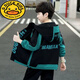 
G.DUCKKIDS boys autumn suit 2024 new boys medium-sized children spring and autumn Korean loose jacket sports two-piece set Green 140 suggestions 10-11 years old Recommended height 130 suggestions