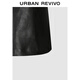 Ur [Hot] 2025 Autumn New Women's Streamer Punk Leather Falda corta UWJ550056 Negro S