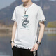 
Caiqiao Men's Set Summer 2025 New Men's Set T-Shirt Short Sleeve Summer Loose Casual Sports Breathable Set Black FSLING Fishing (Top + Pants) 6630 M Proposal 100-120Jin [Jin equals 0.5 kg]