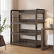 Bookshelf floor-standing storage rack bedroom wall multi-layer book storage rack office shelf simple desk side shelf 3-layer North American black walnut 64*40*89cm