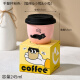 UOSO pink hand-held coffee cup casual cup for girls' best friend cute hand warmer cup small ceramic with lid reinforced porcelain can be heated in microwave lying flat cat small capacity 245ml