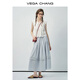
VEGA CHANG [Single-piece necklace] shirt for women 2025 new summer flying sleeve hollow lace-up sweet sleeveless shirt shell white (shirt) M