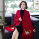 Utuo with shawl Xi grandma's clothing embroidery mother with cheongsam with cloak wedding dress sleeves in autumn and winter warm outerwear 16869 big red