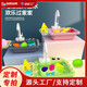 Simulación de la cuenca de lavado para niños Circulación eléctrica Circulación de agua Descripción de agua Puzzle House Lavavajillas Juguetes [Pink] Lavavajillas de cangrejo 19 PPC Caja de comercio electrónico