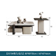 
Dipu Italian minimalist style microcrystalline stone tea table storage storage with double stool 0.8 meters high and low tea table combination #2575