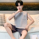 2025 new summer men's pure cotton pajamas set casual vest shorts for outdoor wear OMM13067 L