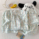 
Fenten three-piece set of cherry bear pajamas for women in summer short-sleeved cute cartoon loose cloud cotton summer home clothing set js-9903#Cherry bear three-piece set-cloud sense XL code 166-172 weight 140Jin [Jin equals 0.5 kg]