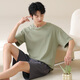 Pajamas à manches courtes pour hommes à manches courtes pour hommes à manches courtes pour hommes à manches courtes NOUVEAU ÉTÉ SUPPLES BARCHES HOME PURT COTTON peut être us