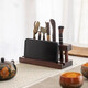 Tea Ceremony Six Gentlemen Set Tea Set Accessories High-end Tea Table Kung Fu Tea Brewing Tools and Supplies Complete Tea Table Ornaments Wooden Tea Ceremony Stand + Six Gentlemen + Tea Towel + Scissors