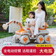 Raft core toy car children's excavator is super large and can sit for people toys for women and boys remote control electric excavator can sit for engineering car Milk color [electric digging arm] Bluetooth lighting music Double + custom soft wheel [12V12 Super Via battery] Remote control four-wheel drive