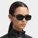 
Lekali sunglasses men and women sunglasses driving internet celebrity taking photos fishing square frame curved new cat eyes showing small retro curved sunglasses [white] + cross button box