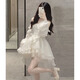 ACJK high-end light luxury birthday dress niche trailing tube top princess tutu skirt French super fairy temperament dress picture color S