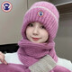TUTORGOOSE autumn and winter color-blocked hat scarf 2025 new velvet thickened knitted fashion versatile all-in-one anti-wind and snow ear protection hat linen color