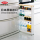 Likuai sandwich storage rack imported from Japan, removable kitchen and bathroom storage cabinet, side narrow cabinet, four layers (with top wooden board)