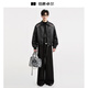 Earl Dower Fashion Color-Blocked Imitation Leder Leder Leder Kleidung 2025 Herbst neue Pendler Lederjacke Jacke E531422 Moonlight Night Black L (175)