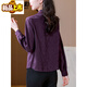 Chu Jing new Chinese style button-up long-sleeved shirt spring and autumn tops women's shirts 2025 new mother high-end chiffon shirt red M 80-100Jin Jin is equal to 0.5 kg