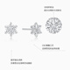 Chao Acer Frosty Snowflake Platinum Earrings Women's PT950 Earrings for Girlfriend's Birthday Gift Priced at RMB 170 0.8g One Pair Contains Silicone Ear Plugs