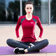 COZOK yoga suit for women 2025 new style Pilates complete set of flesh-covering long-sleeved sports yoga clothes tops fitness clothes maroon tops (single piece) M recommended 85-105 Jin Jin equals 0.5 kg