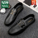 
Woodpecker Wenzhou leather shoes thin men's love beans shoes fashion spirit guy married groom Korean version small leather shoes versatile D878 black-brand flagship 39