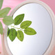 High-quality European desktop makeup mirror, simple high-definition double-sided rotatable makeup mirror, desktop standable small mirror, LED portable light-filling mirror, square off-white