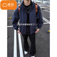 Cotton American style stand collar bomber jacket men's autumn and winter 2025 new cleanfit workwear loose baseball uniform D5 navy blue regular high quality 38 XL 120-140Jin Jin equals 0.5 kg